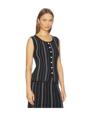 Proenza Schouler White Label ALYNA ベスト - Black,White. - サムネイル3