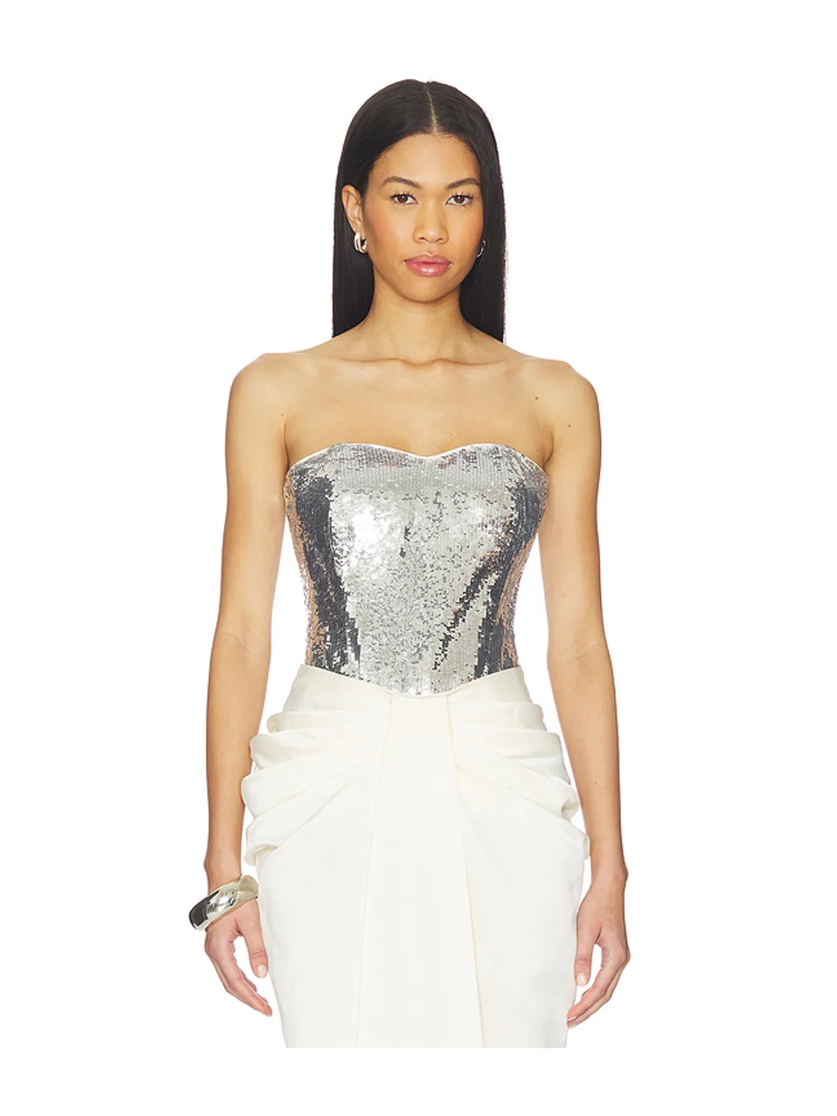 AFEW Rahul Mishra スパンコール付きレオタード - Metallic Silver, grey. - 画像1