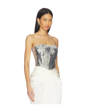 AFEW Rahul Mishra スパンコール付きレオタード - Metallic Silver, grey. - サムネイル3