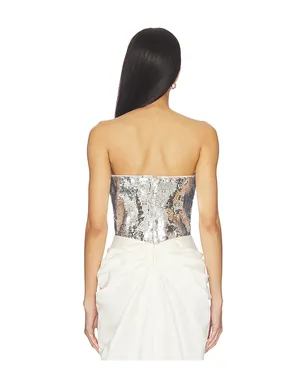 AFEW Rahul Mishra スパンコール付きレオタード - Metallic Silver, grey. - サムネイル4