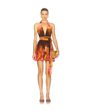 retrofete BRIOLA シフォンドレス - Brown,Coral. - サムネイル1