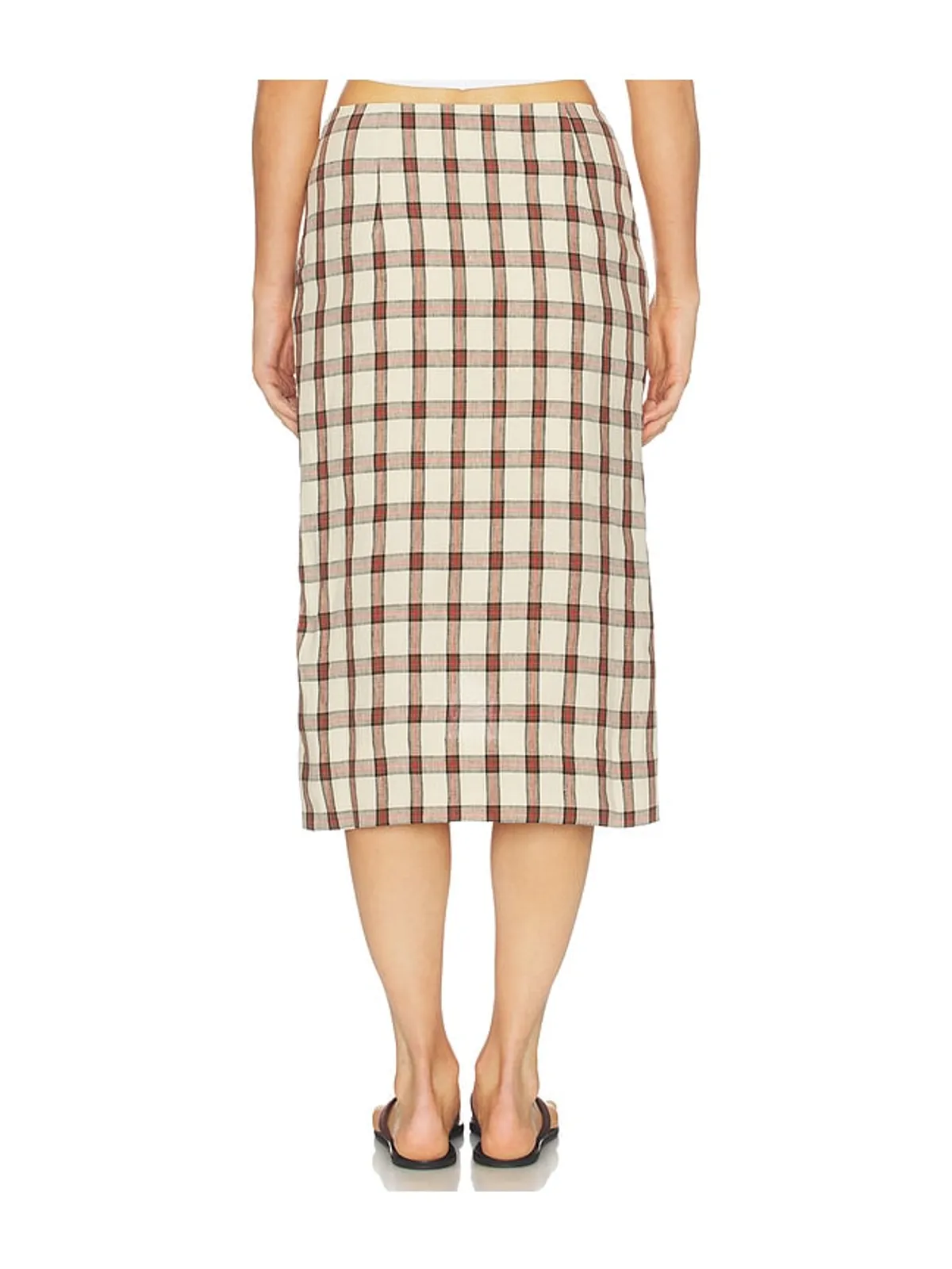 Rohe Draped Check Skirt - Red,Beige. - 画像4