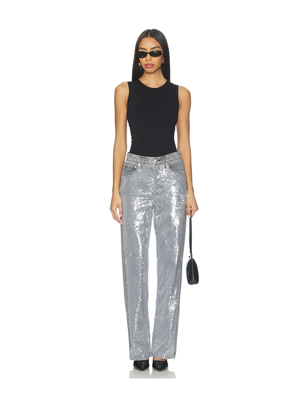 Rag & Bone SHEA ストレートレッグ - Metallic Silver, grey. - 画像5