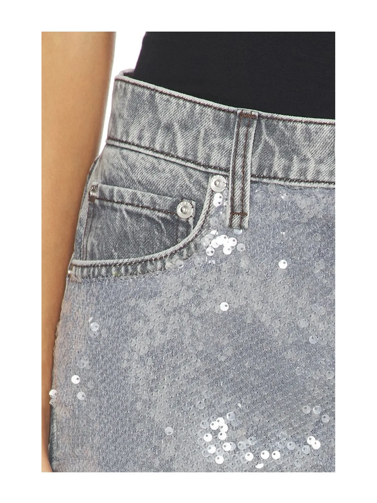 Rag & Bone SHEA ストレートレッグ - Metallic Silver, grey. - 画像6