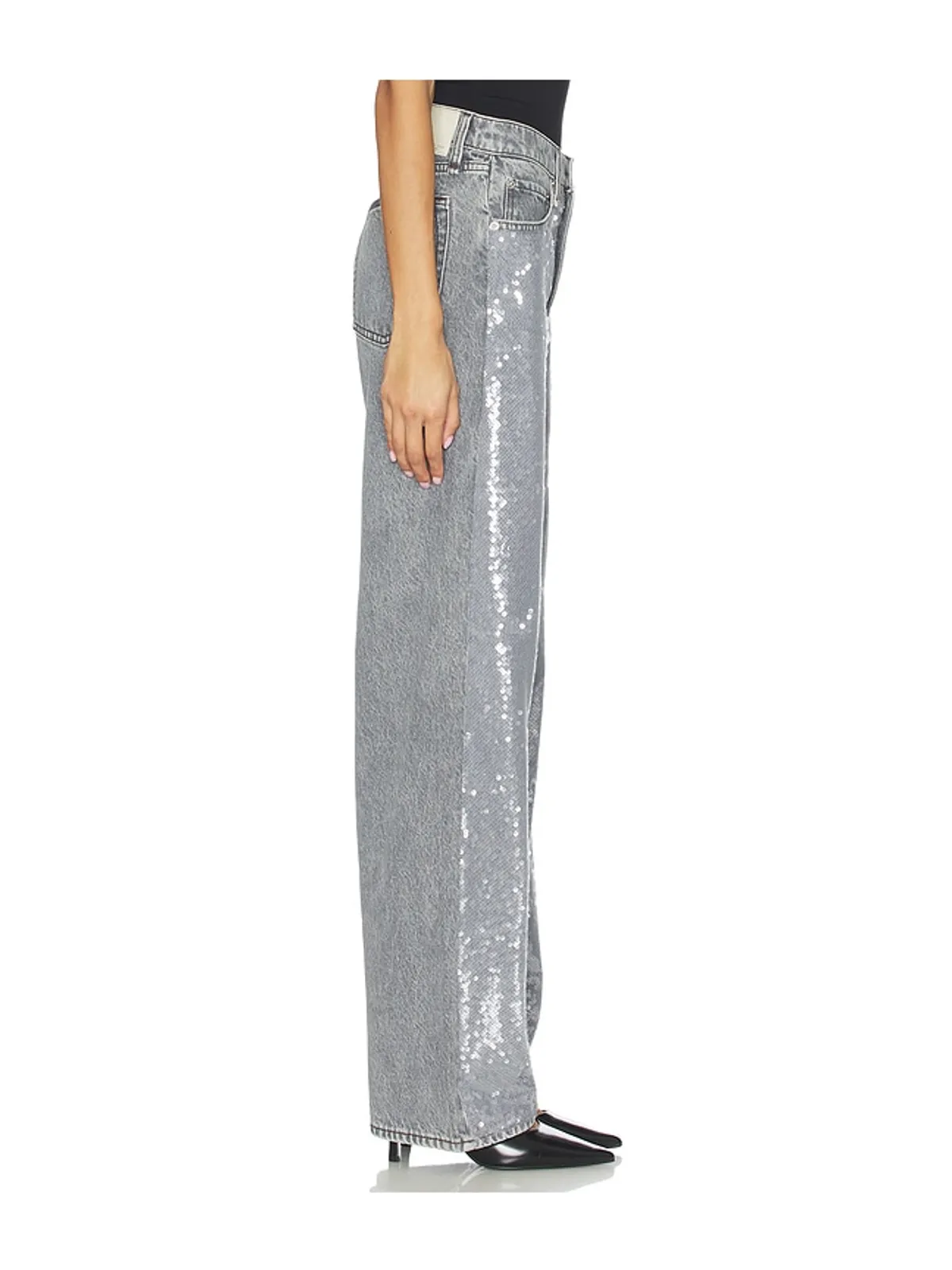 Rag & Bone SHEA ストレートレッグ - Metallic Silver, grey. - 画像3