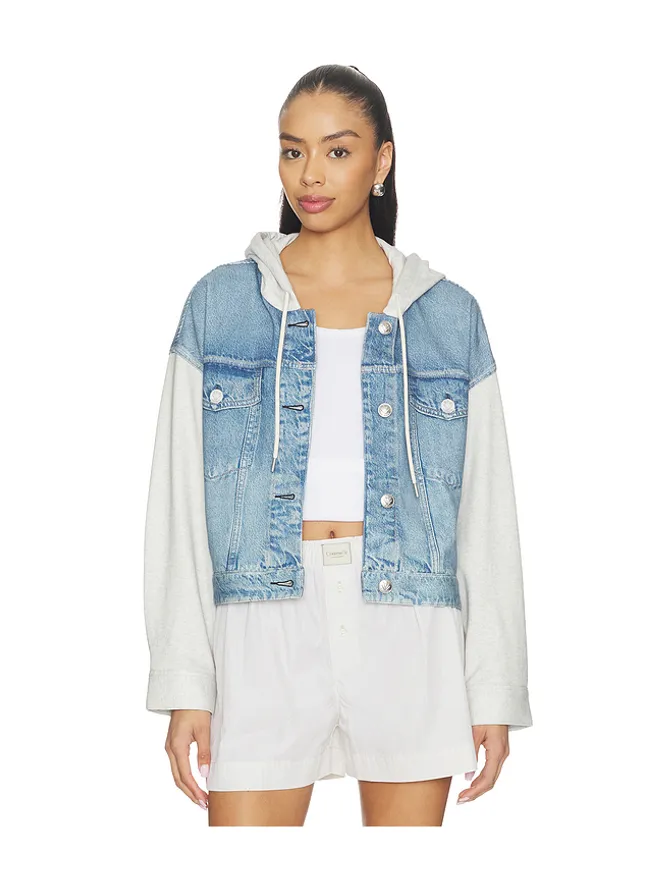 Rag & Bone Rag & Bone MIRAMAR テリーコンボフード付きトラッカーパンツ - Blue, Light Grey.の商品画像