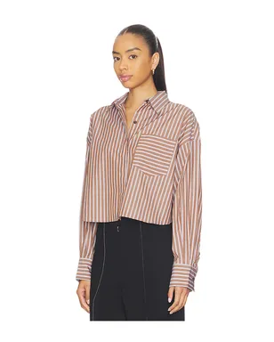 Rag & Bone MARIN クロップドストライプシャツ - Brown,White. - サムネイル2