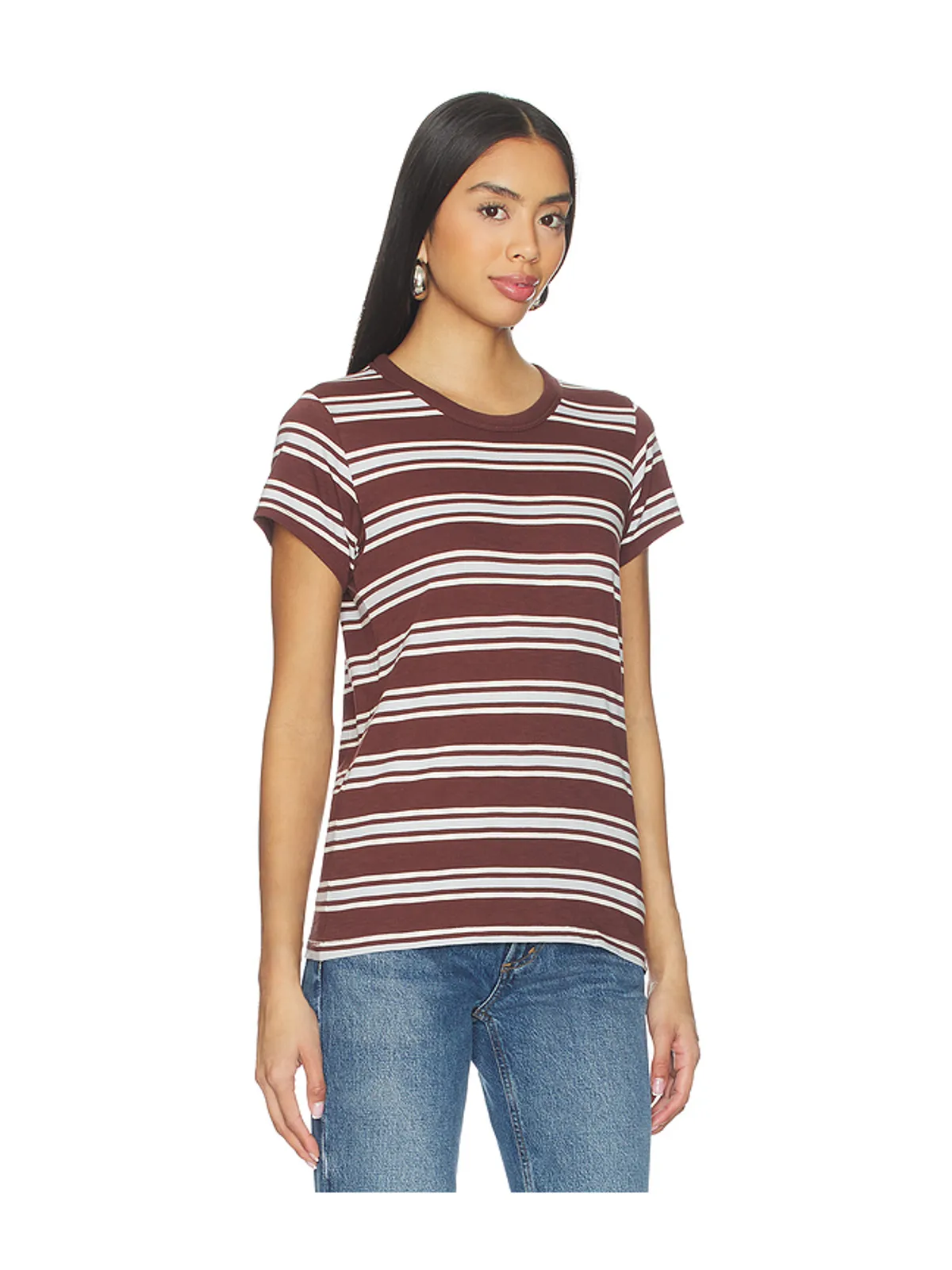 Rag & Bone THE SLUB Tシャツ - Brown,White. - 画像2