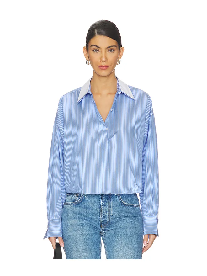 Rag & Bone Rag & Bone MARIN ストライプ レイヤードシャツ - Blue,White.の商品画像