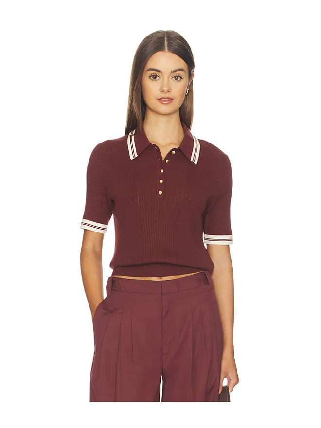 Rag & Bone Rag & Bone LAURIE ティップド半袖ポロシャツの商品画像
