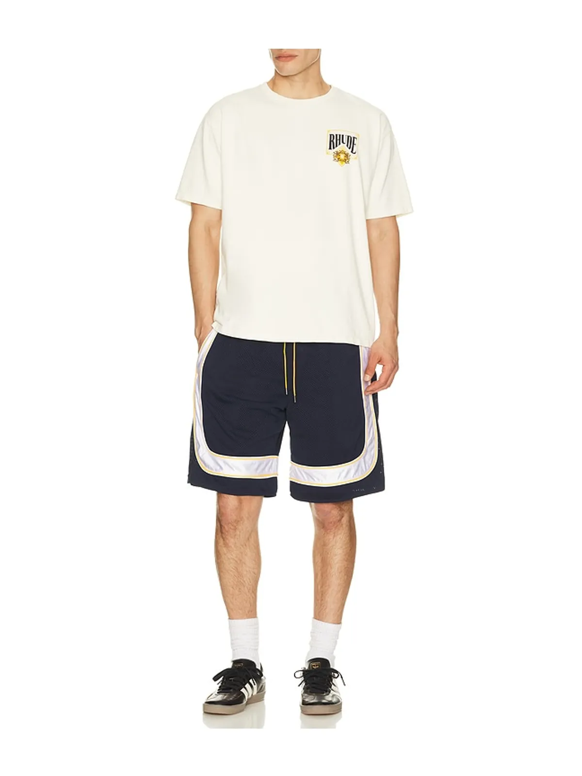 Rhude MESH PIPING BAGGY トラックショートパンツ - 画像4