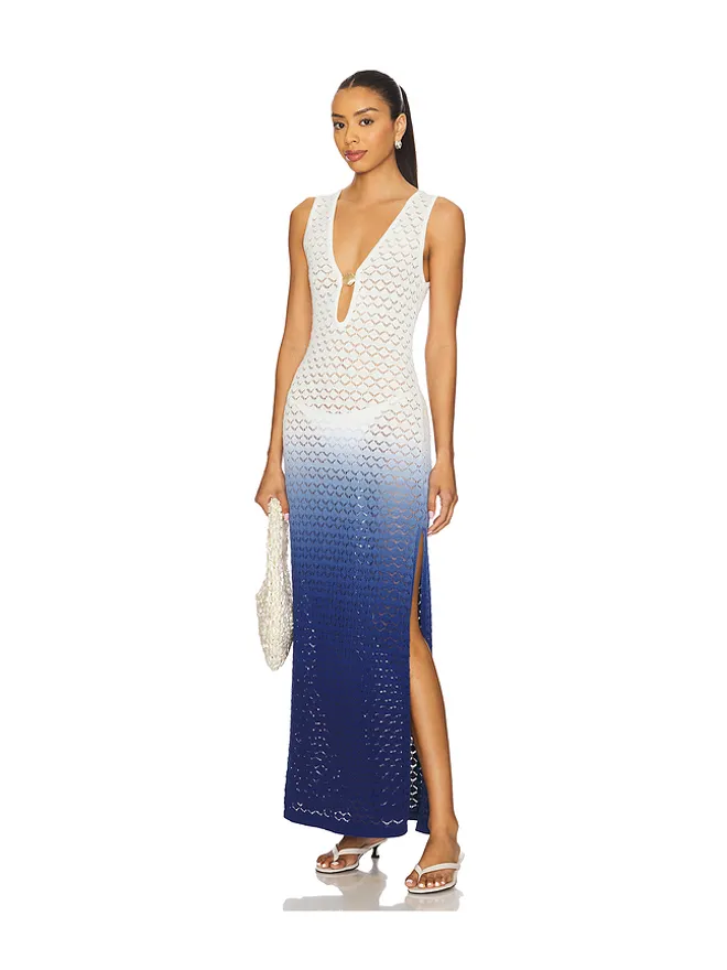 Runaway The Label Runaway The Label REINA マキシドレス - Ivory,Navy.の商品画像