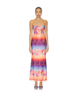 Runaway The Label SERINA ドレス - Orange,Blue. - サムネイル1