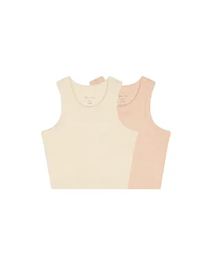 Rylee + Cru Ribbed Tank Set - Beige,Blush. - サムネイル1