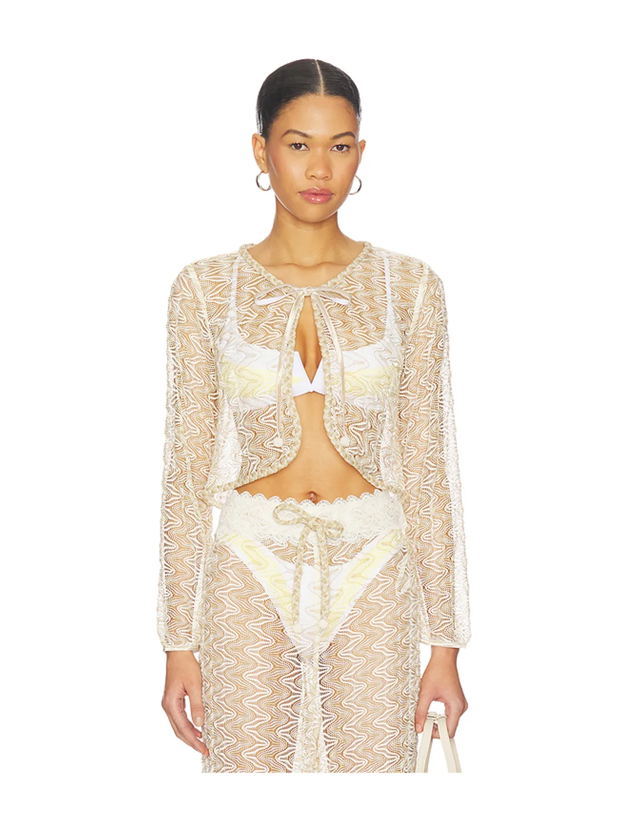 Waimari DORADA トップ - Ivory,Metallic Gold. - 画像1