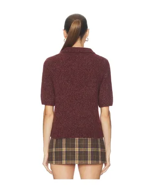 W. Cashmere Luna Polo Short Sleeve Pullover - サムネイル3