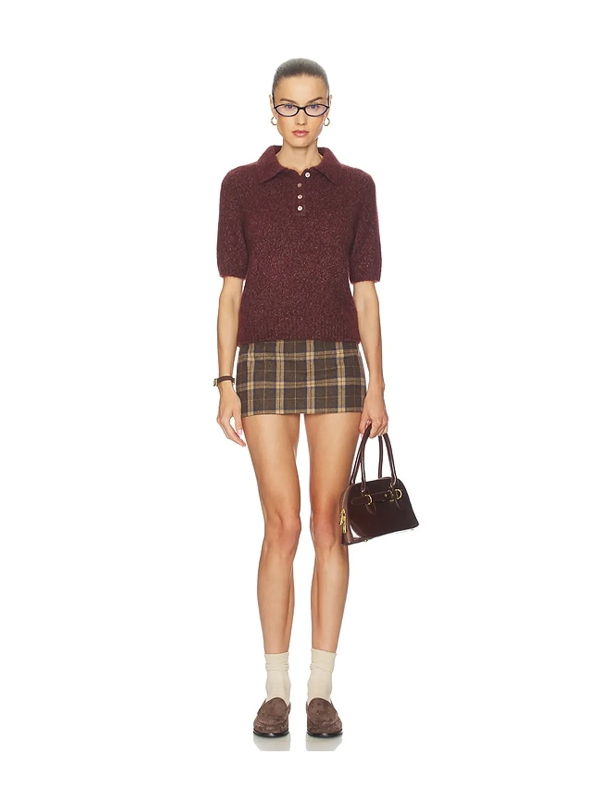 W. Cashmere Luna Polo Short Sleeve Pullover - 画像4