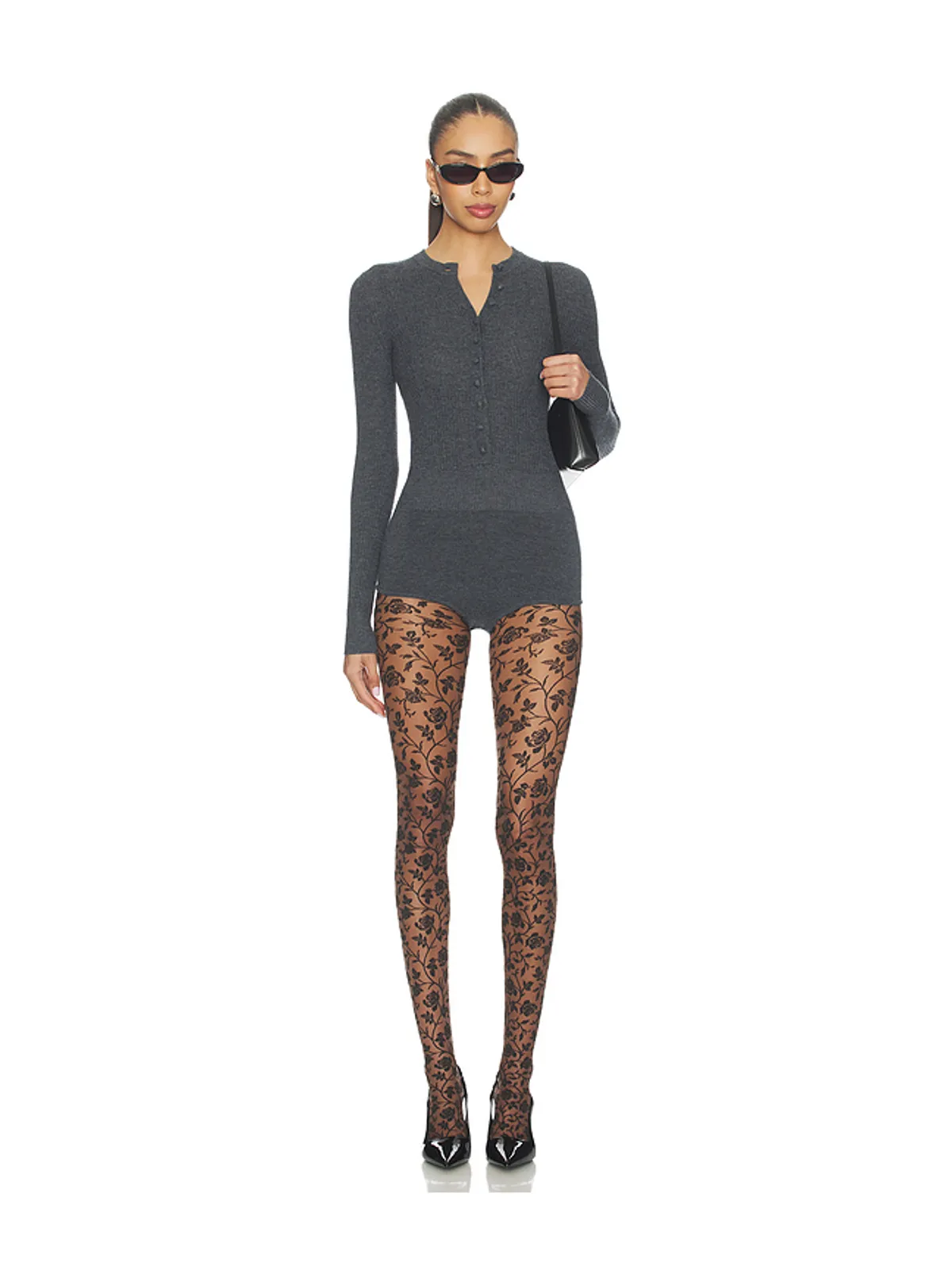 Wolford ROSE タイツ - Brown,Black. - 画像2
