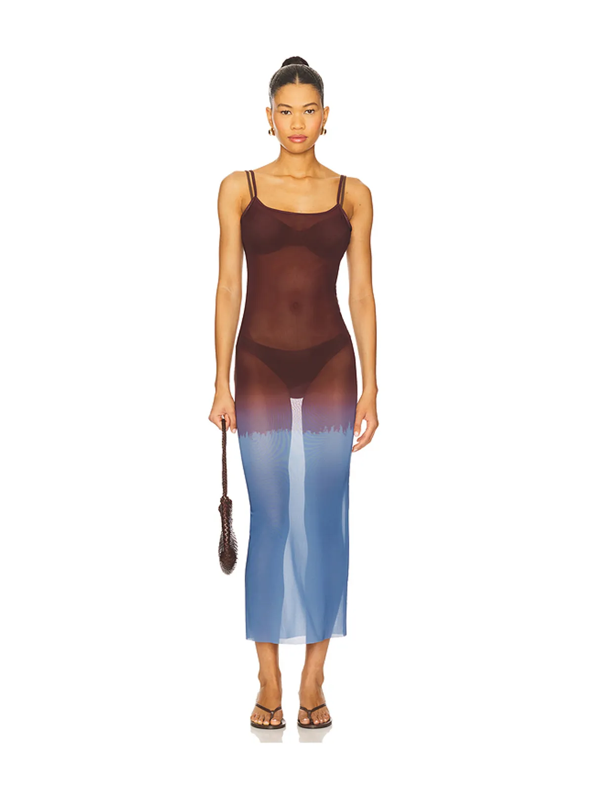 WeWoreWhat Mesh Scoop Maxi Slip - 画像1