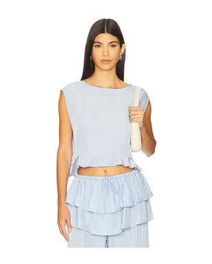 WeWoreWhat Boat Neck Ruffle Top - サムネイル1