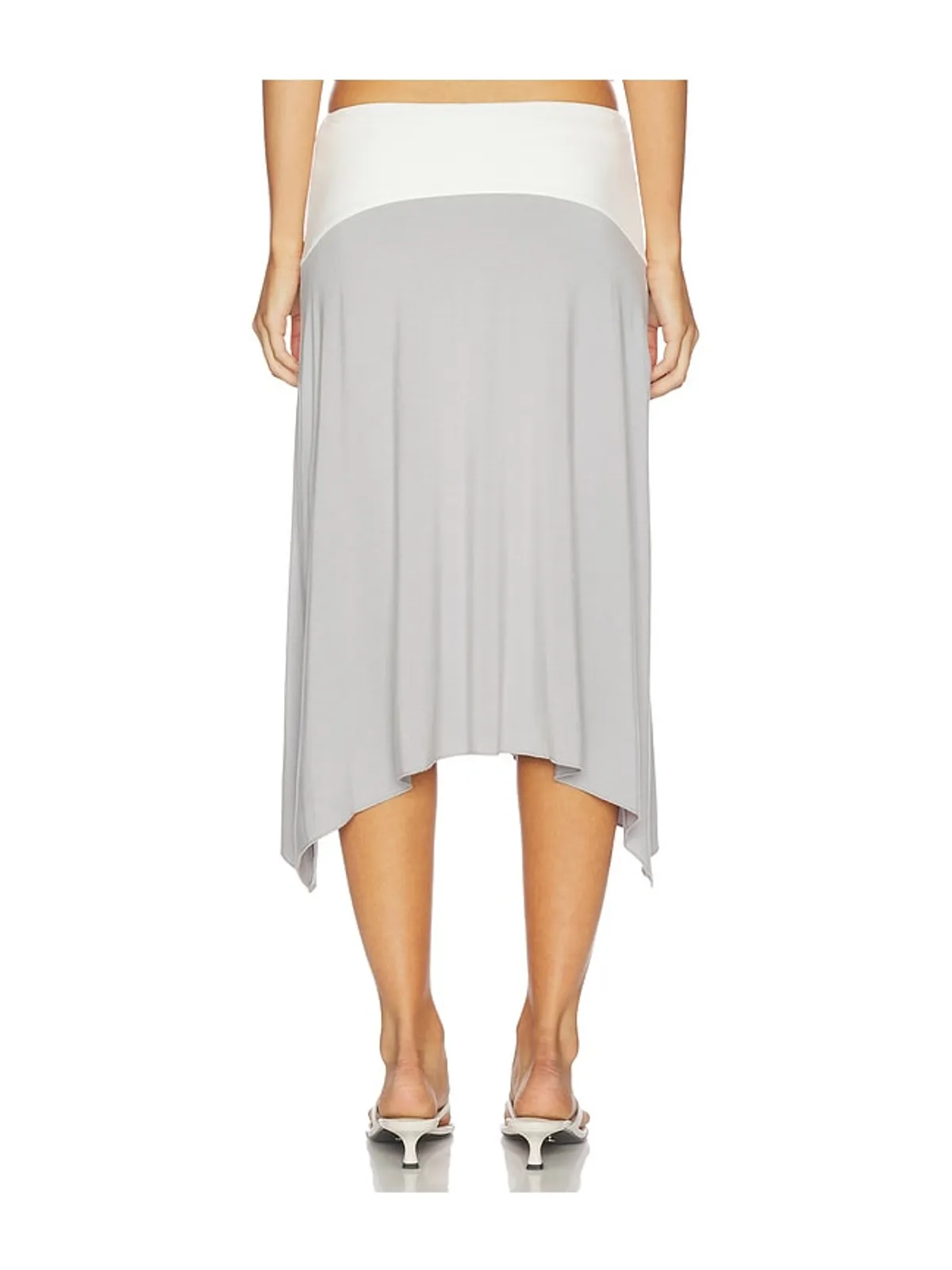 Tiger Mist CURVED YOKE HI LO スカート - Grey,White. - 画像4