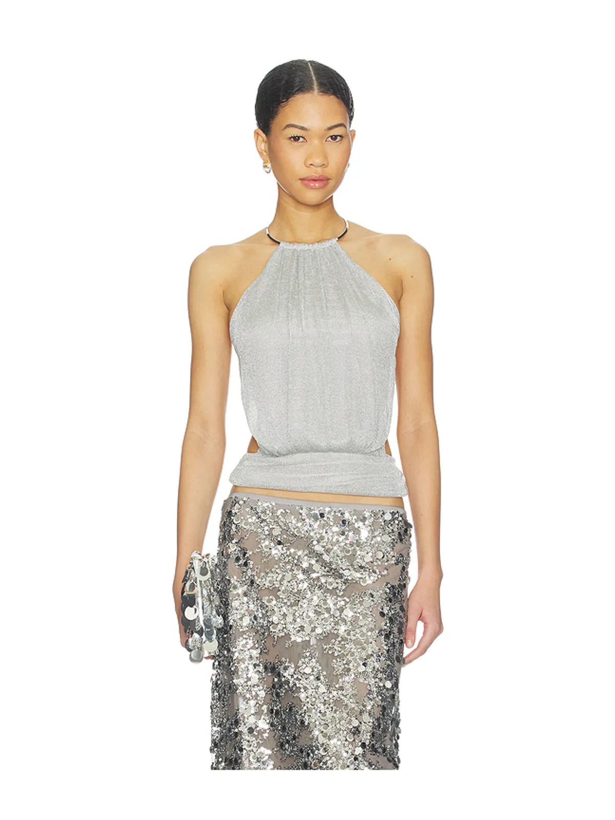 Tiger Mist EVANNA トップ - Metallic Silver, grey. - 画像1