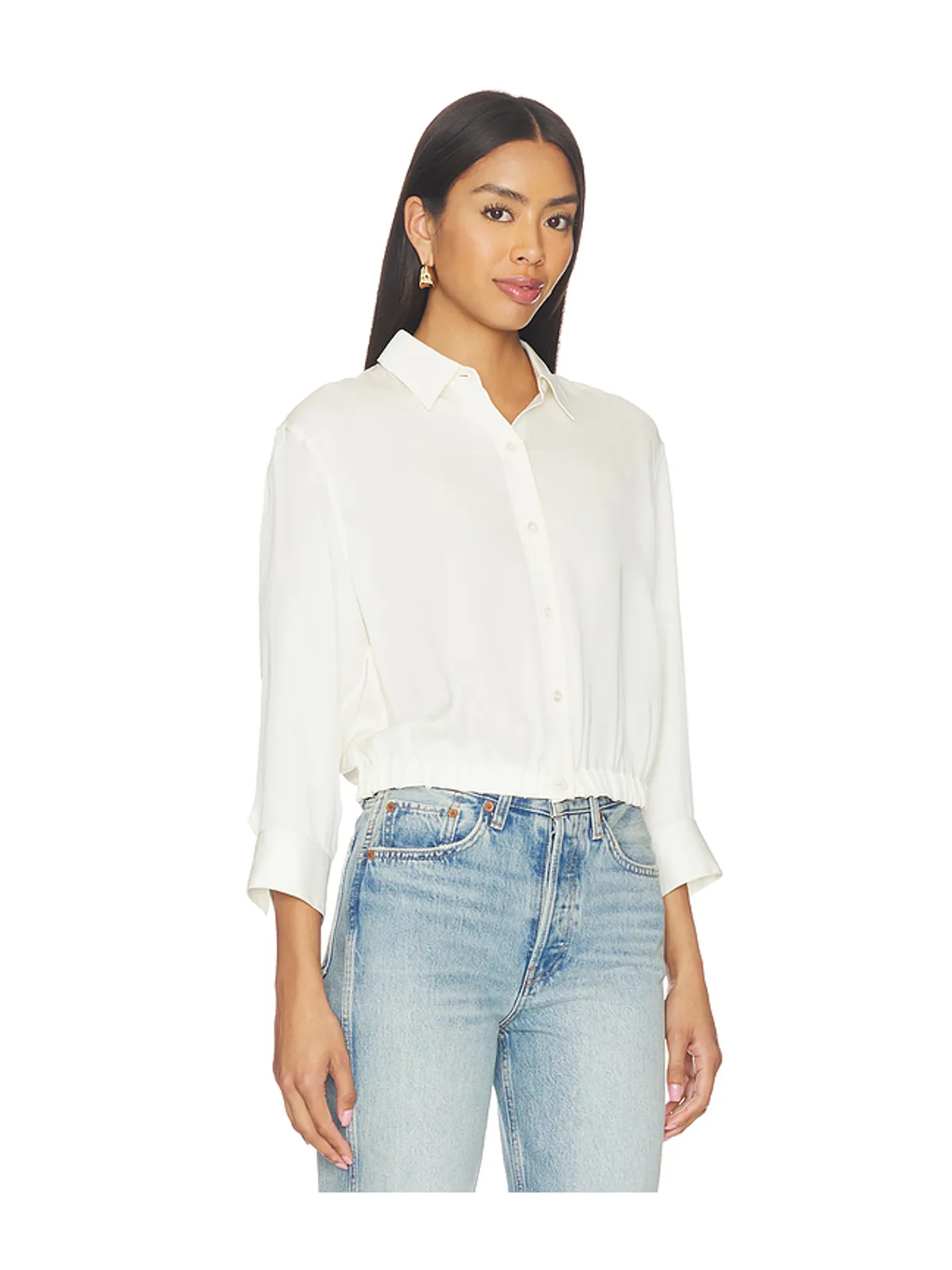 Theory Quarter Sleeve Cropped Shirt - 画像2