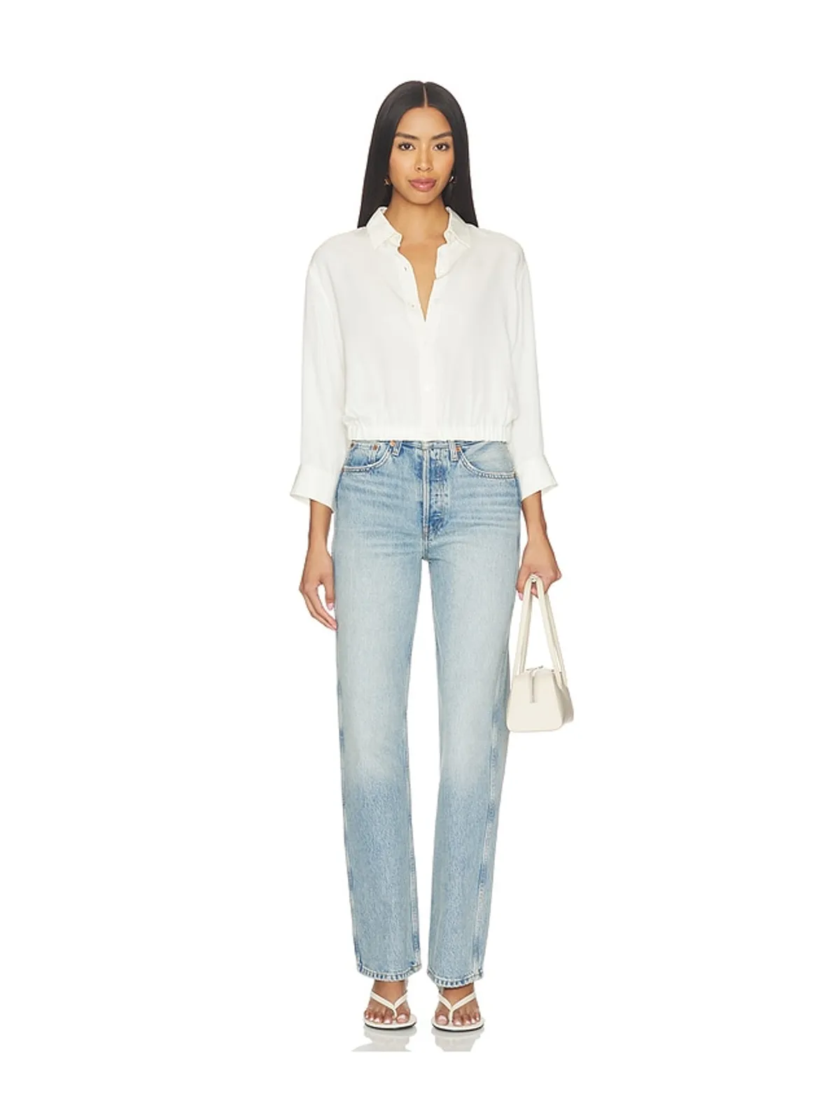 Theory Quarter Sleeve Cropped Shirt - 画像4