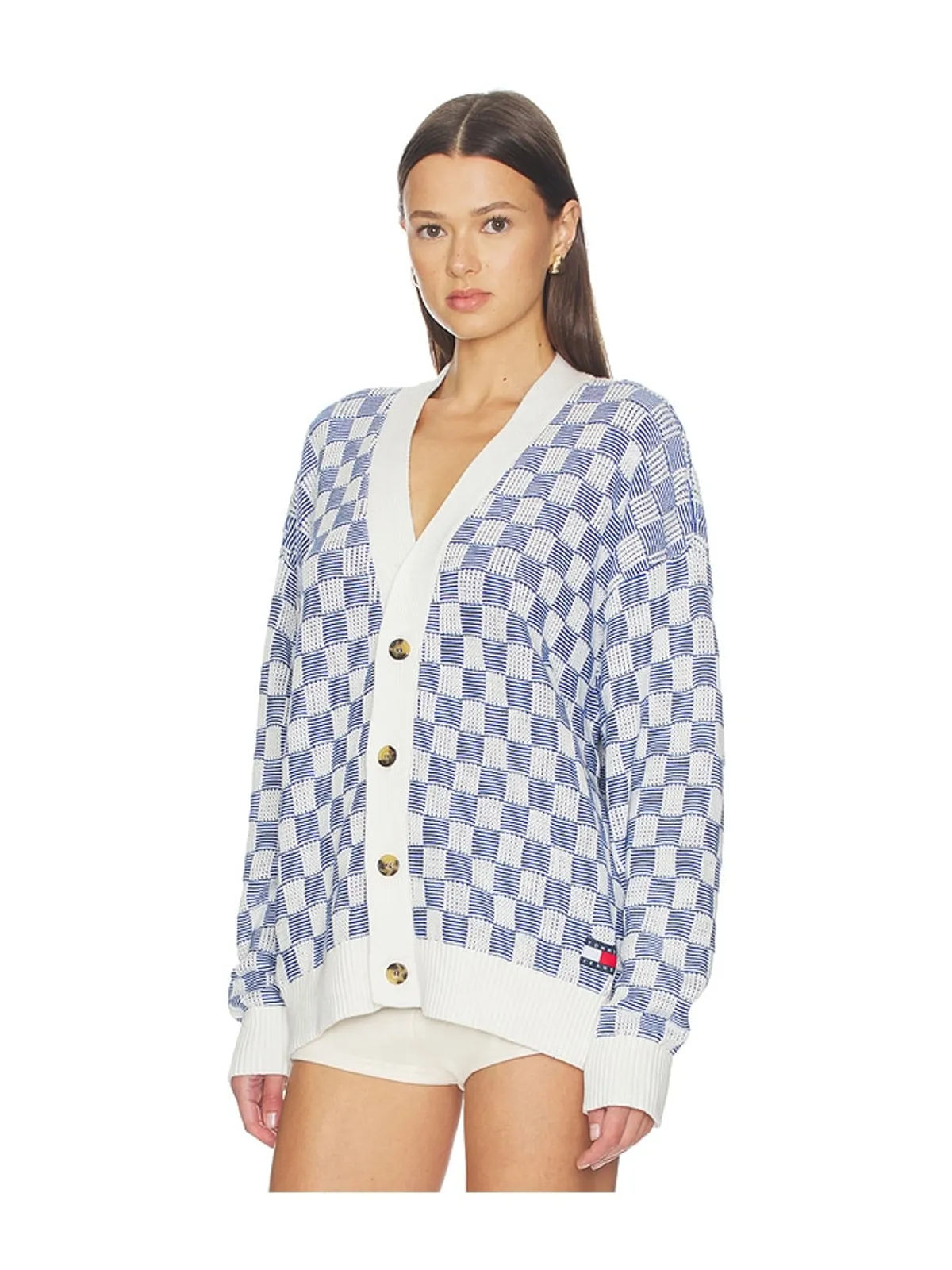 Tommy Jeans RELAXED カーディガン - White,Blue. - 画像3