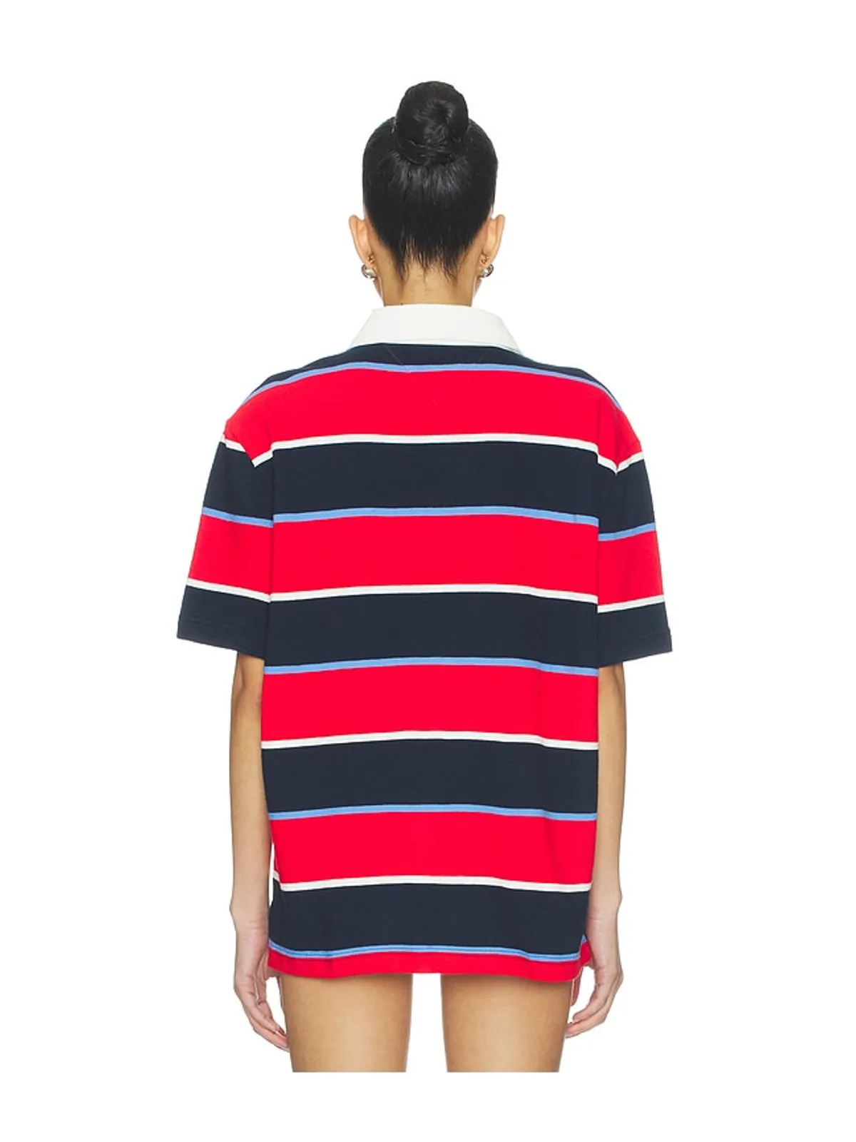 Tommy Jeans RELAXED ラグビートップ - Red,Navy. - 画像4