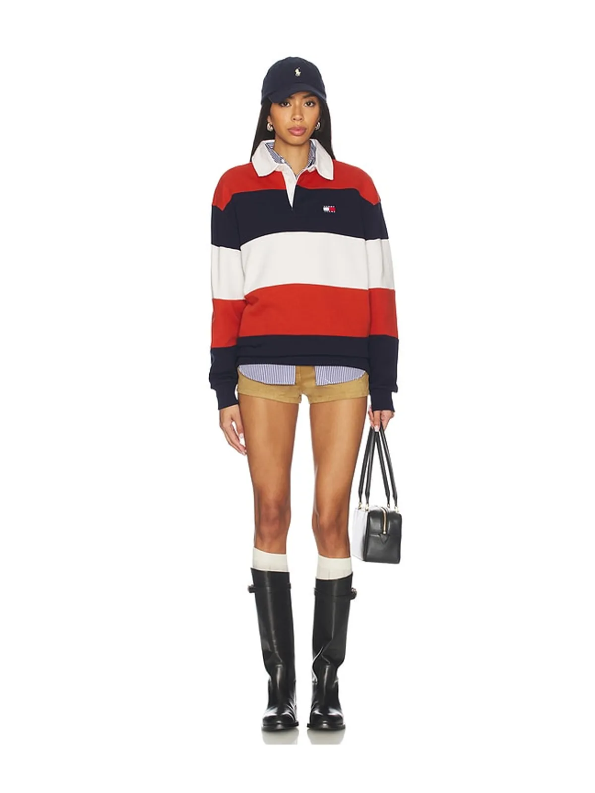 Tommy Jeans RELAXED ラグビートップ - Blue,Red. - 画像4