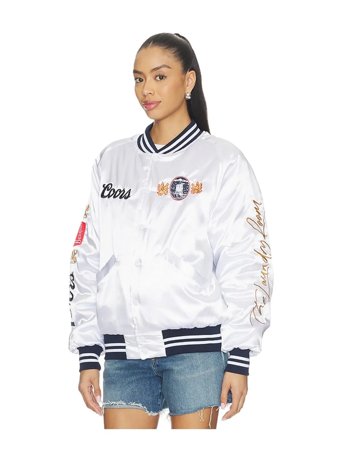 The Laundry Room COORS ORIGINAL 40OZ STADIUM JACKET SMU スタジアムジャケット - Metallic Silver, white, grey. - 画像6