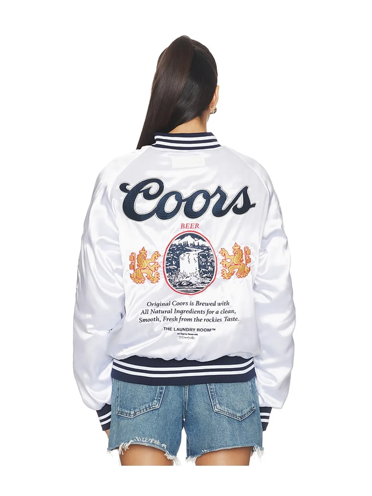 The Laundry Room COORS ORIGINAL 40OZ STADIUM JACKET SMU スタジアムジャケット - Metallic Silver, white, grey. - 画像7
