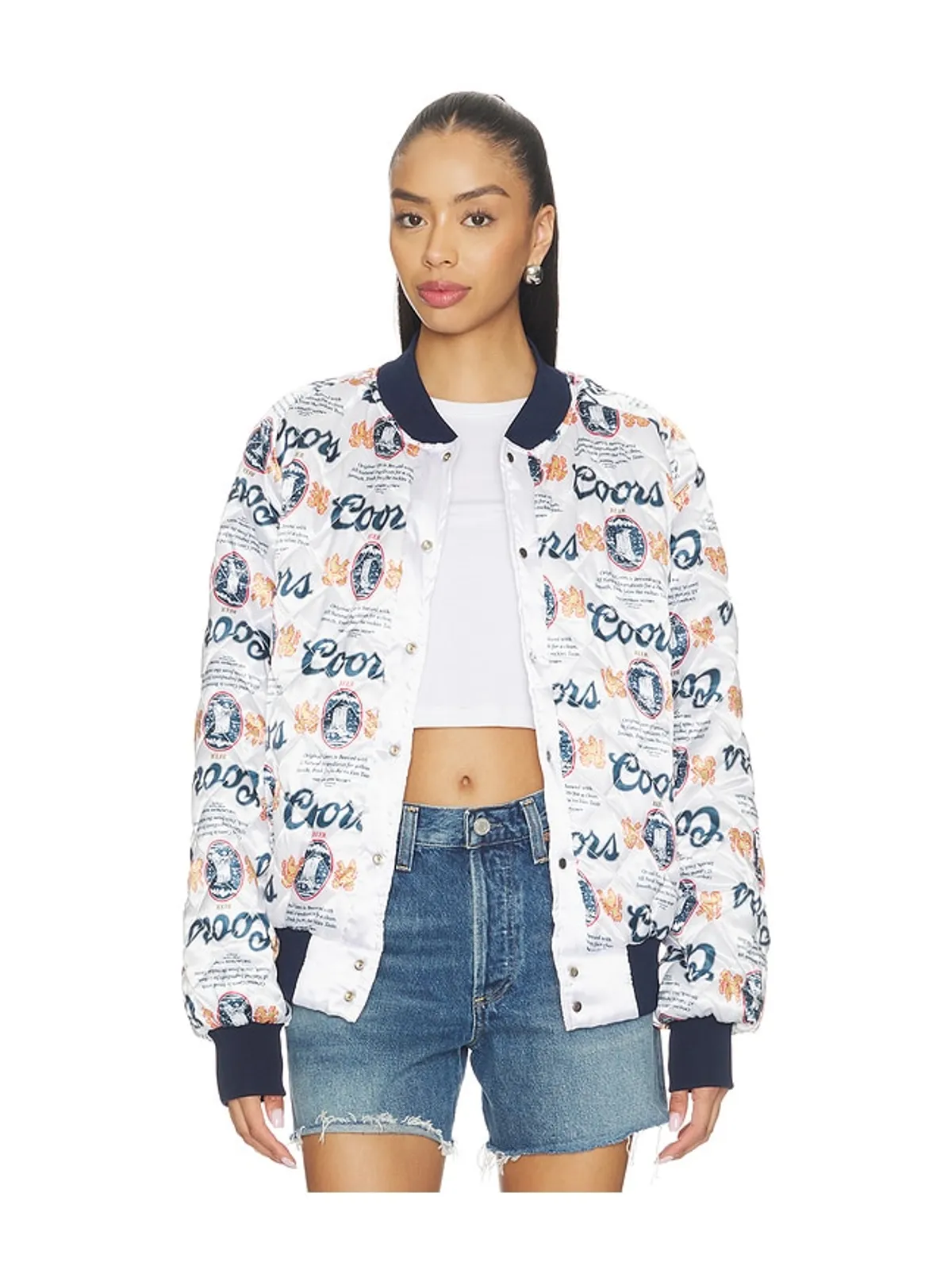 The Laundry Room COORS ORIGINAL 40OZ STADIUM JACKET SMU スタジアムジャケット - Metallic Silver, white, grey. - 画像3