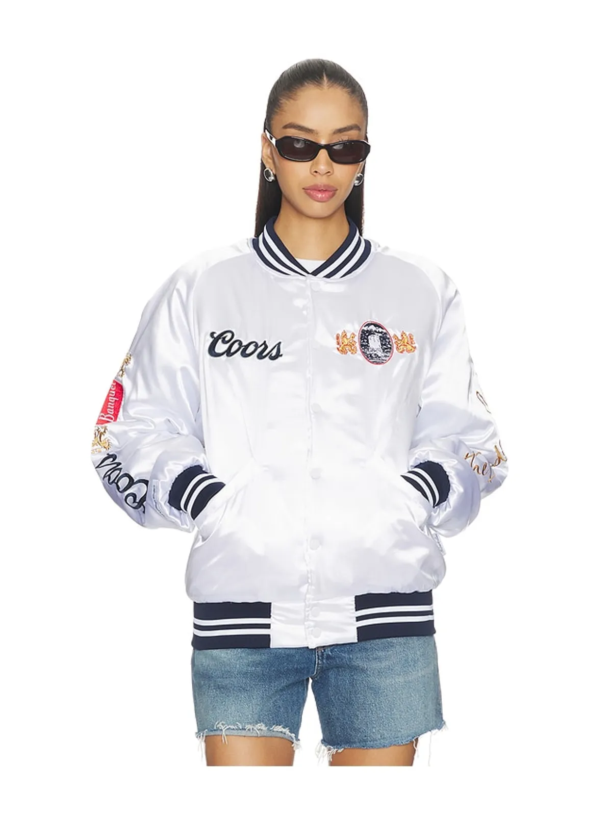 The Laundry Room COORS ORIGINAL 40OZ STADIUM JACKET SMU スタジアムジャケット - Metallic Silver, white, grey. - 画像4