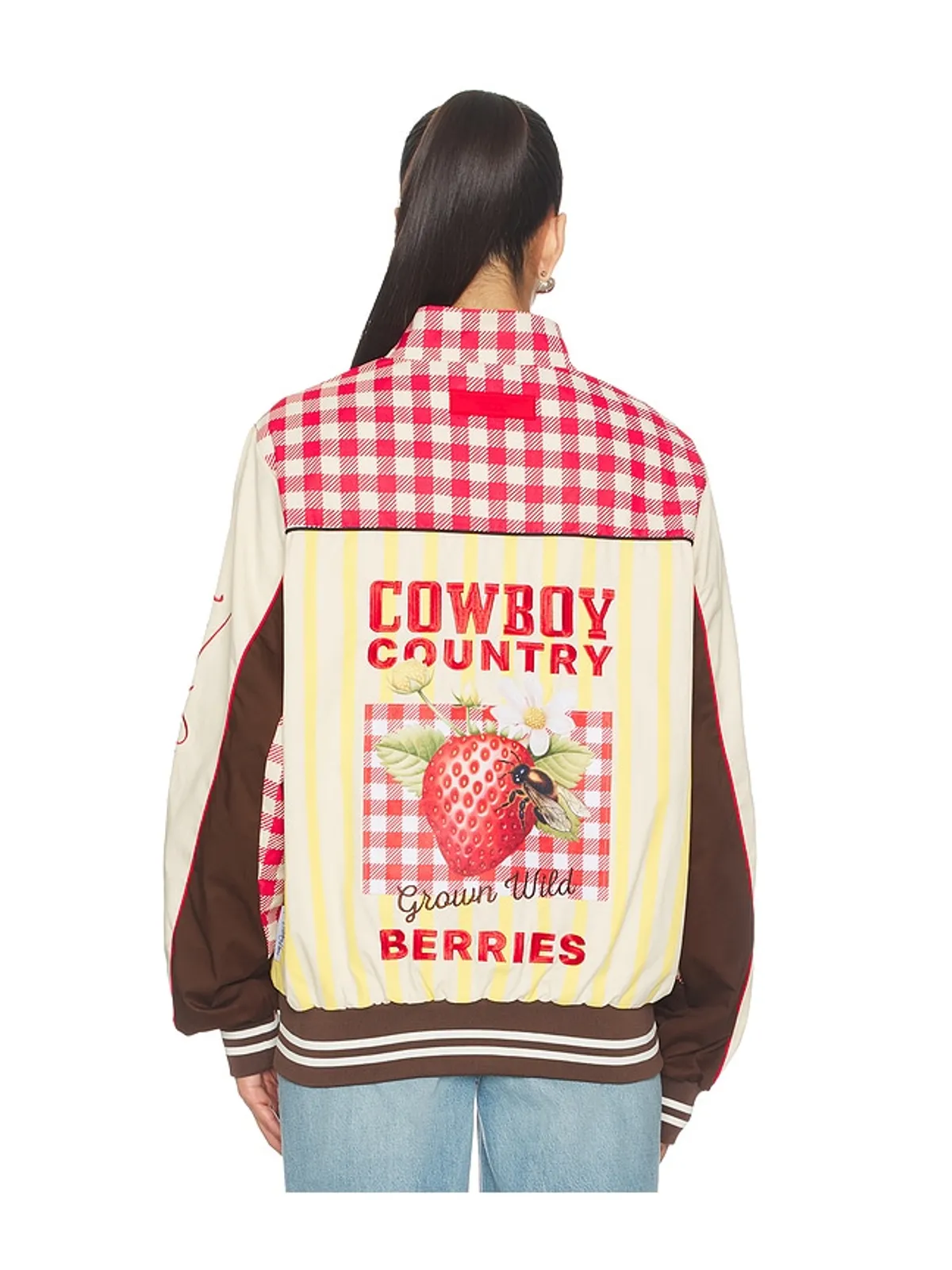 The Laundry Room COWBOY COUNTRY GROWN WILD BERRIES レーシングジャケット - Cream,Red. - 画像5