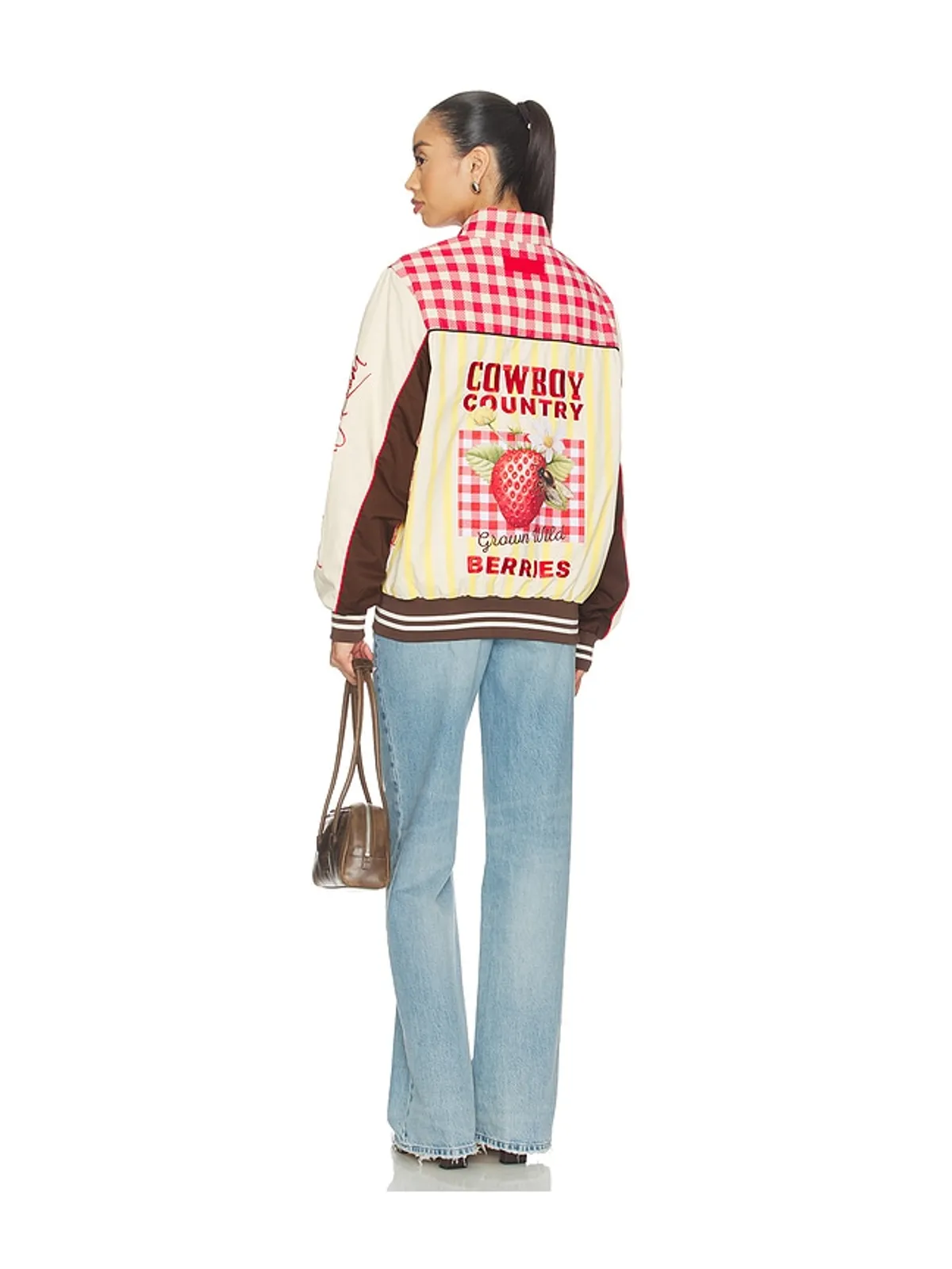 The Laundry Room COWBOY COUNTRY GROWN WILD BERRIES レーシングジャケット - Cream,Red. - 画像6