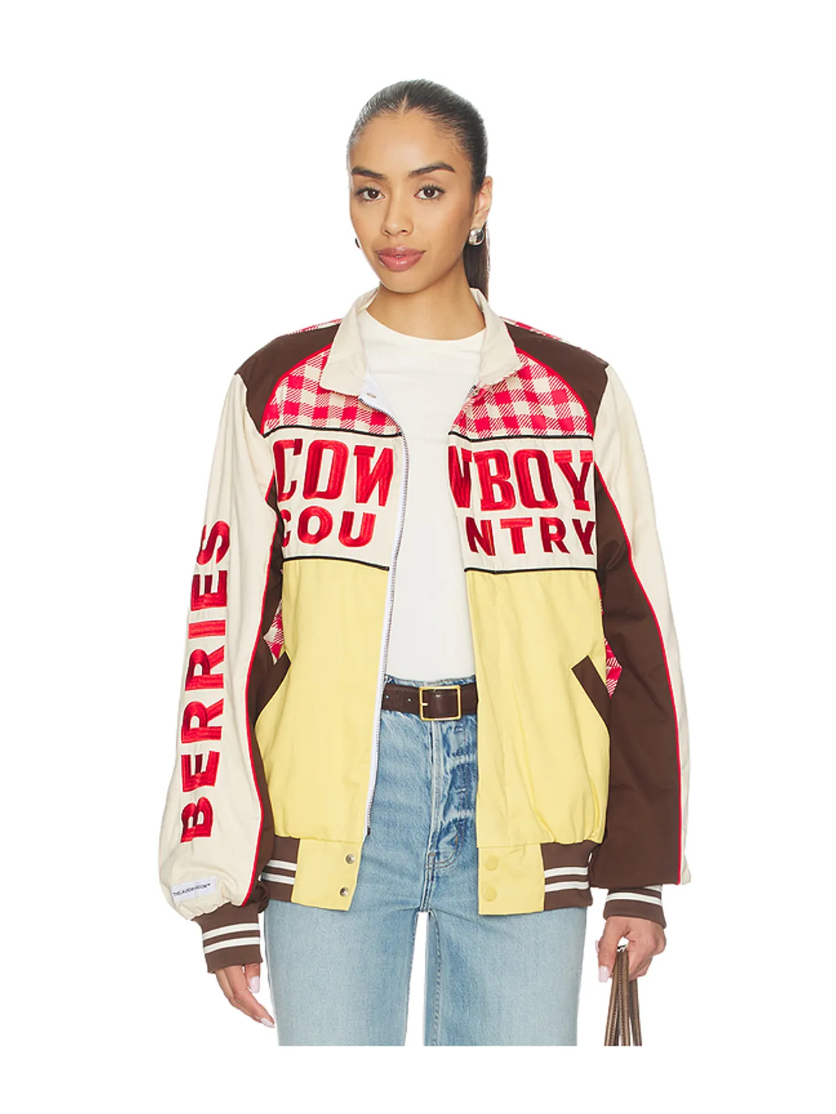 The Laundry Room COWBOY COUNTRY GROWN WILD BERRIES レーシングジャケット - Cream,Red. - 画像2