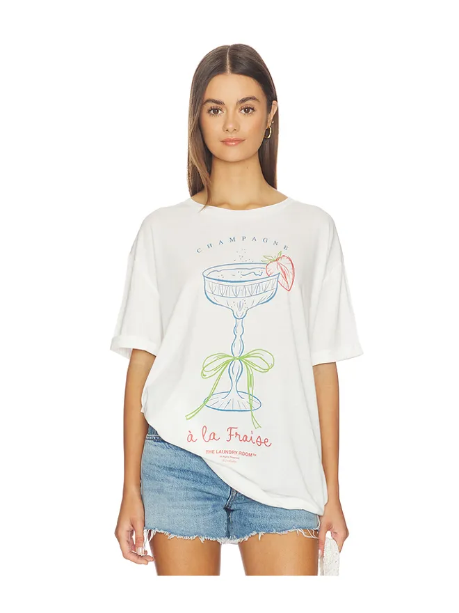 The Laundry Room The Laundry Room STRAWBERRY CHAMPAGNE オーバーサイズTシャツの商品画像