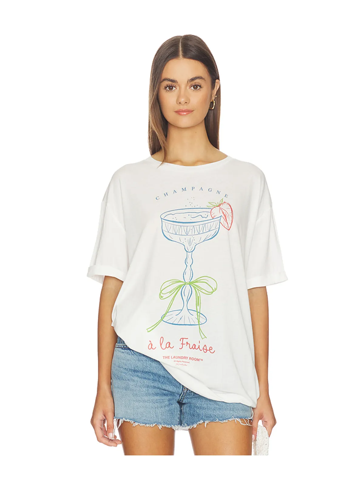 The Laundry Room STRAWBERRY CHAMPAGNE オーバーサイズTシャツ - 画像1