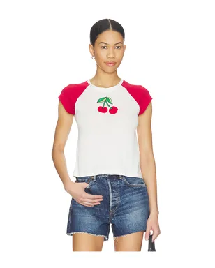 The Laundry Room CHERRIES EMBROIDERY ラグランベビーＴシャツ - サムネイル1