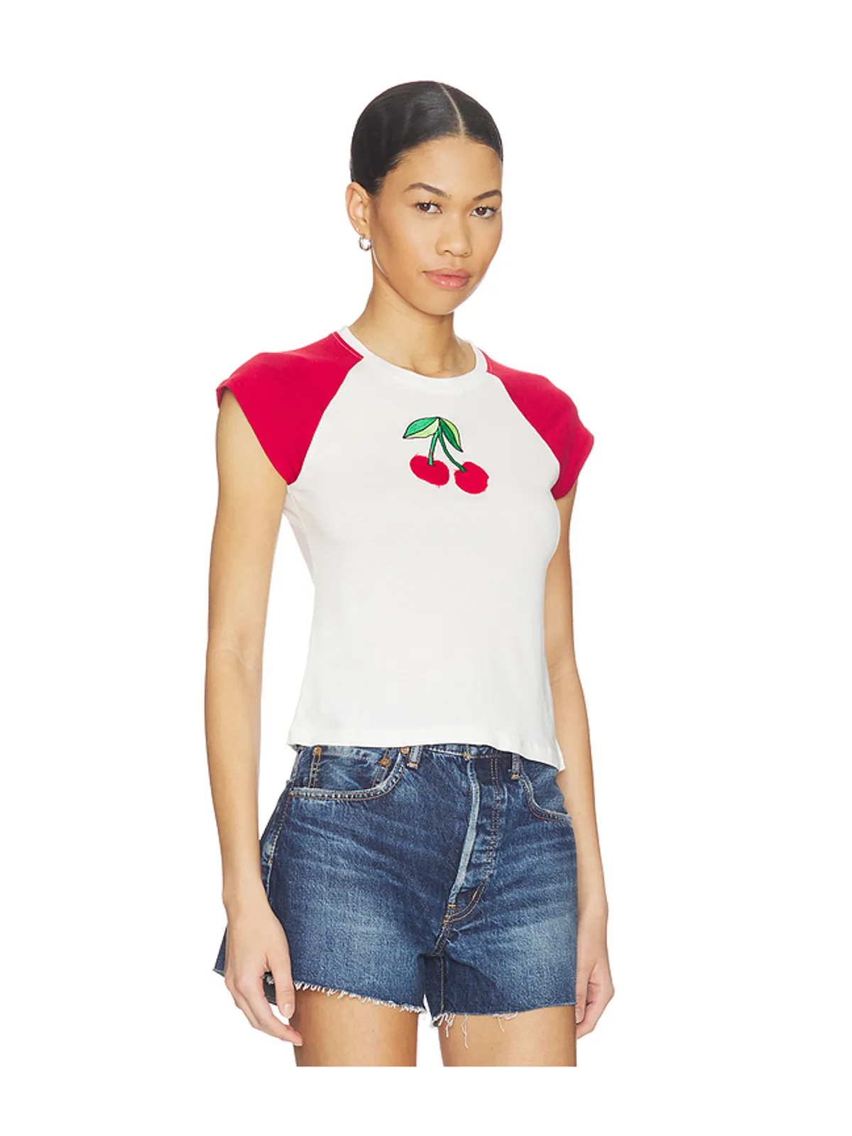 The Laundry Room CHERRIES EMBROIDERY ラグランベビーＴシャツ - 画像2