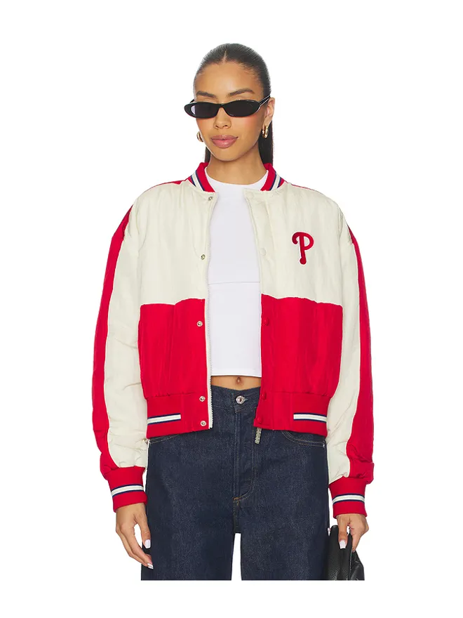 Terez Terez PHILLIES クロップボンバー - Red,White.の商品画像