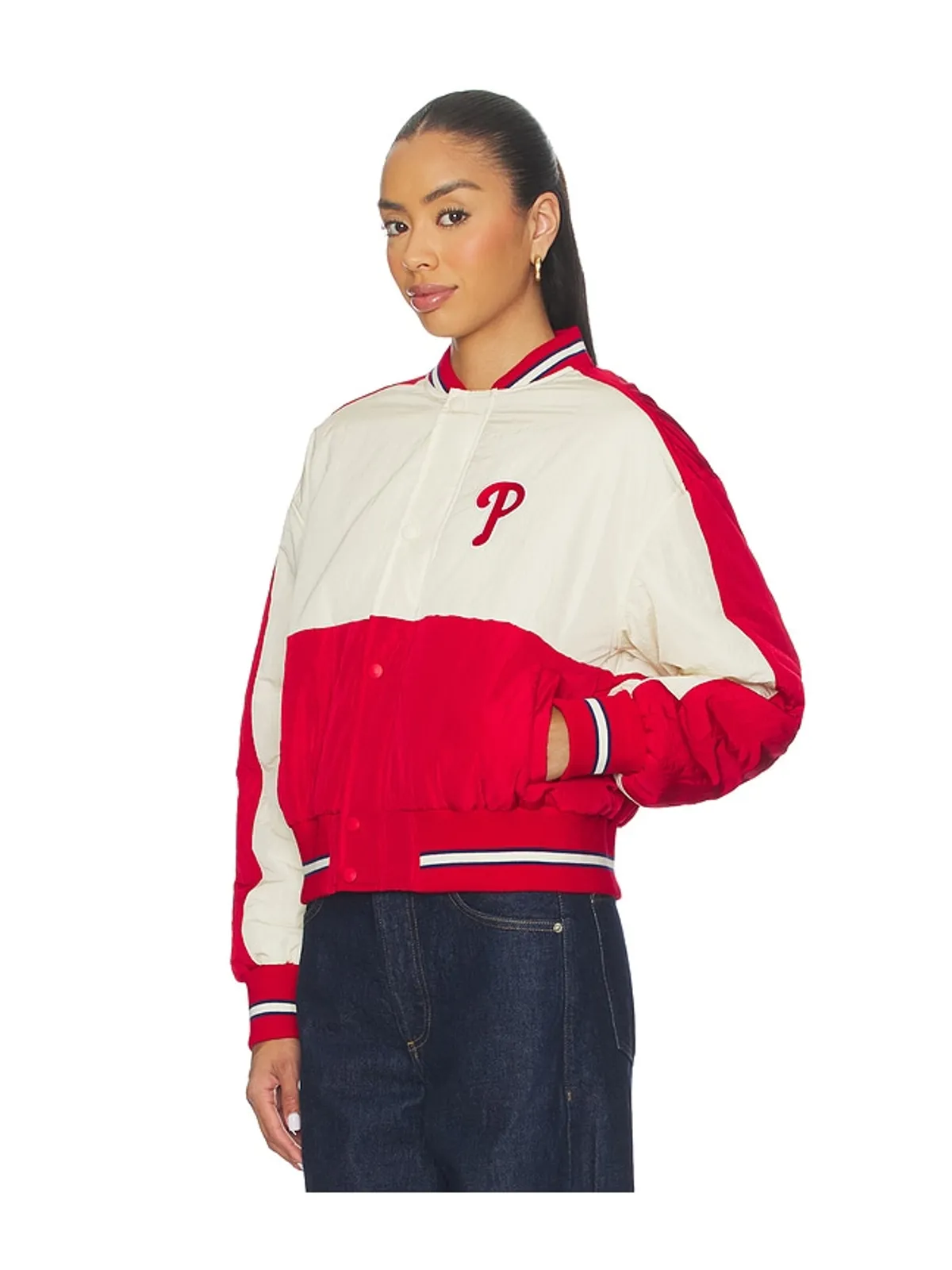 Terez PHILLIES クロップボンバー - Red,White. - 画像3