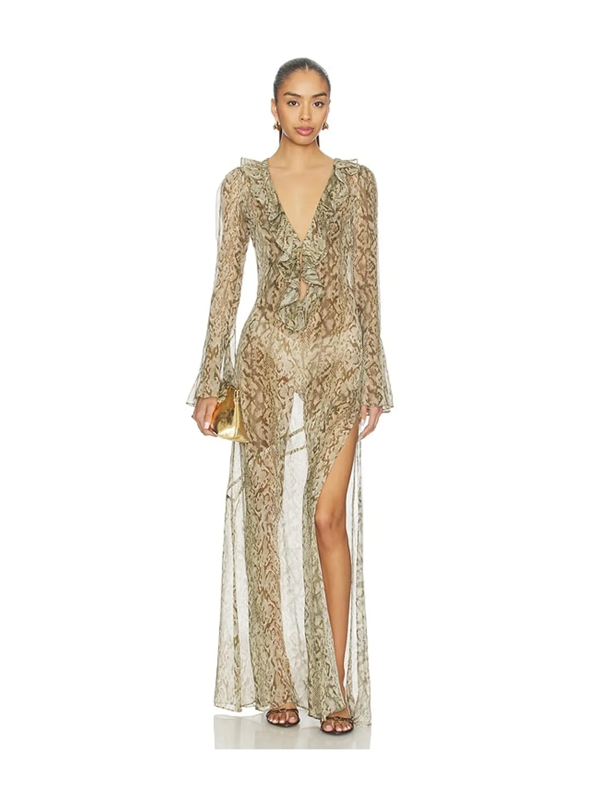 Tularosa CASANITA ドレス - Neutral,Brown. - 画像5