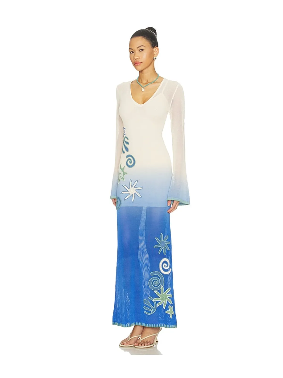 The Wolf Gang MALAGA ドレス - White,Blue. - 画像3