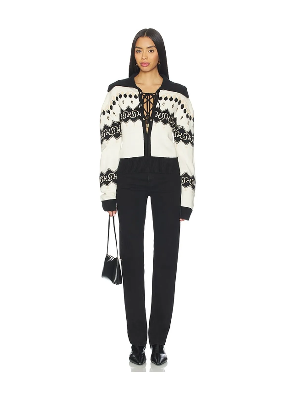 Understated Leather NORDIC COWBOY セーター - Black,White. - 画像4