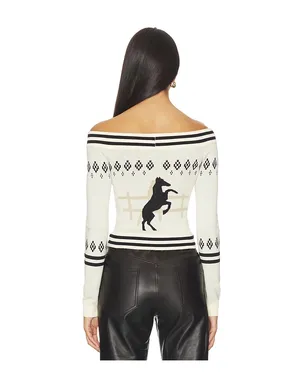 Understated Leather HORSE GIRL トップ - Black,White. - サムネイル3