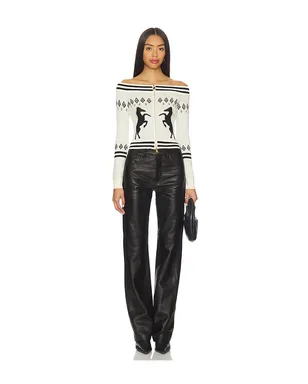 Understated Leather HORSE GIRL トップ - Black,White. - サムネイル4