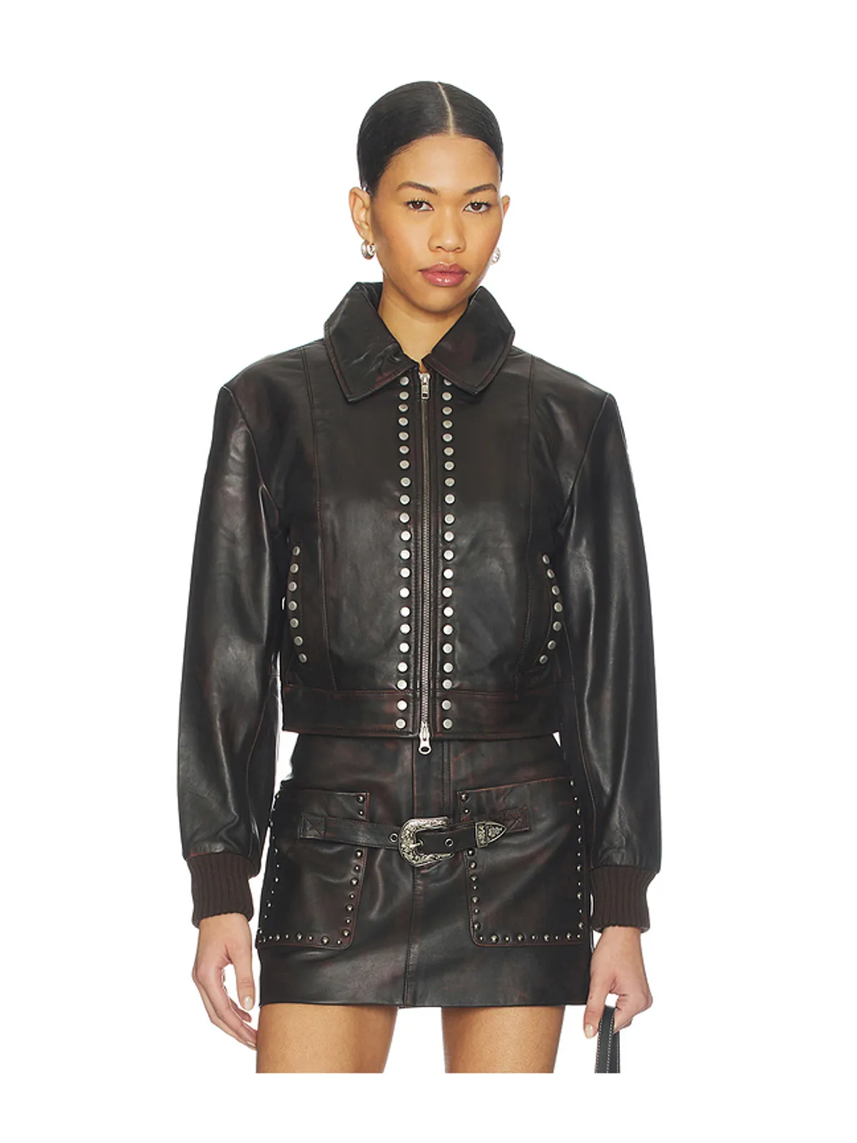 Understated Leather STUDDED ジャケット - 画像1